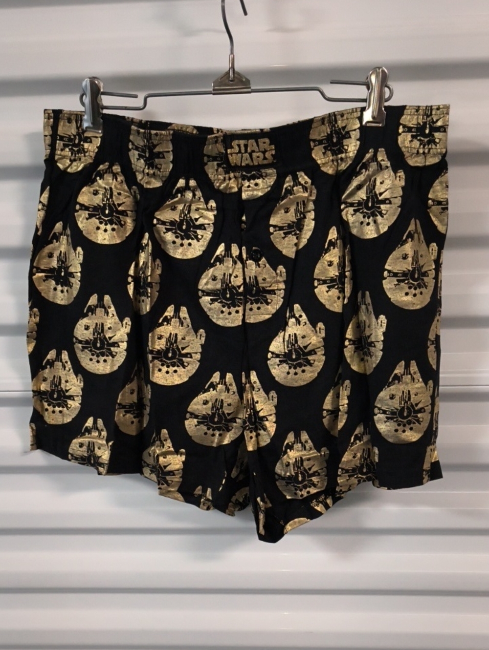 Star Wars Millennium Falcon Graffiti Black Gold Men's Boxer Shorts XL